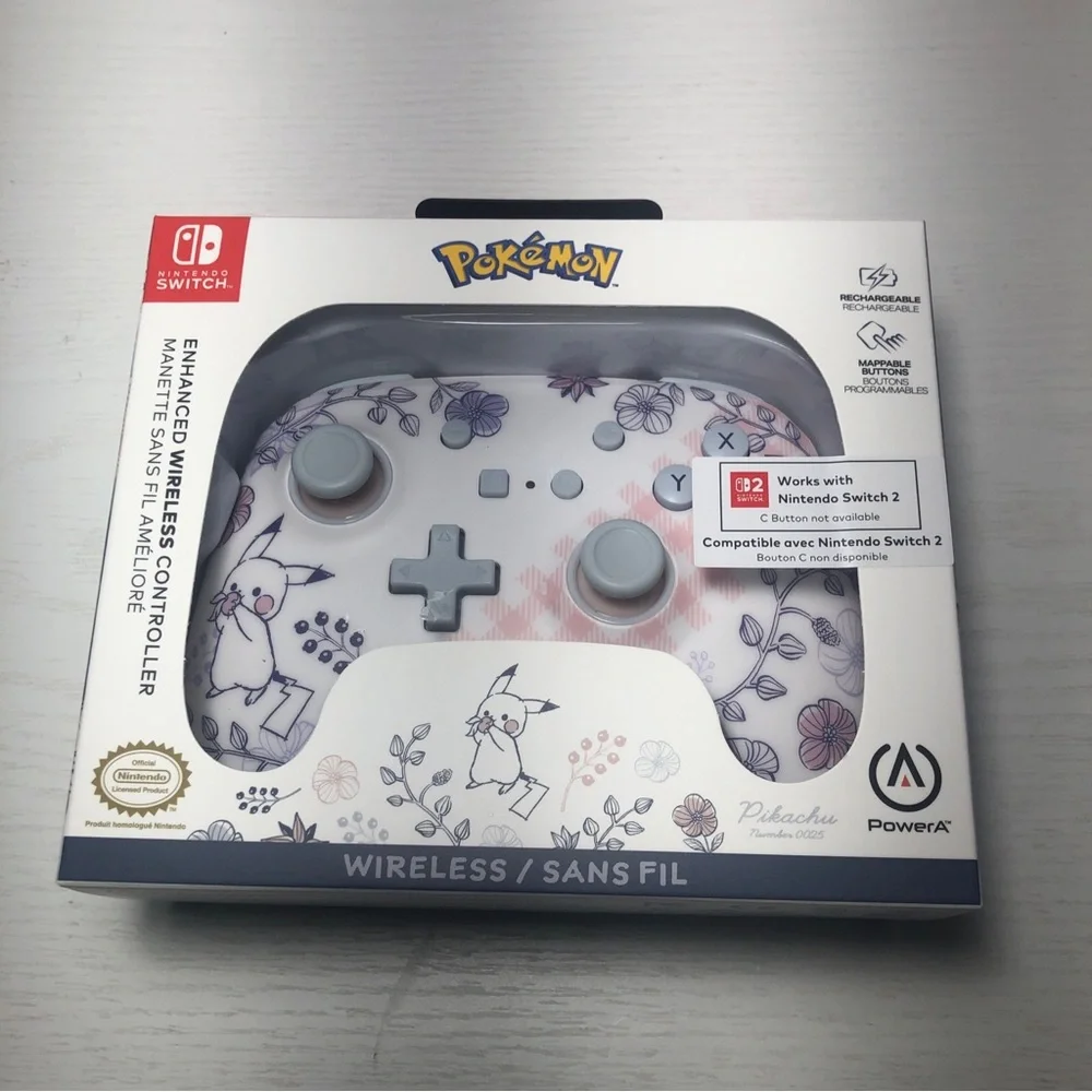 NIB PowerA Enhanced Wireless Switch Controller Pikachu Garden